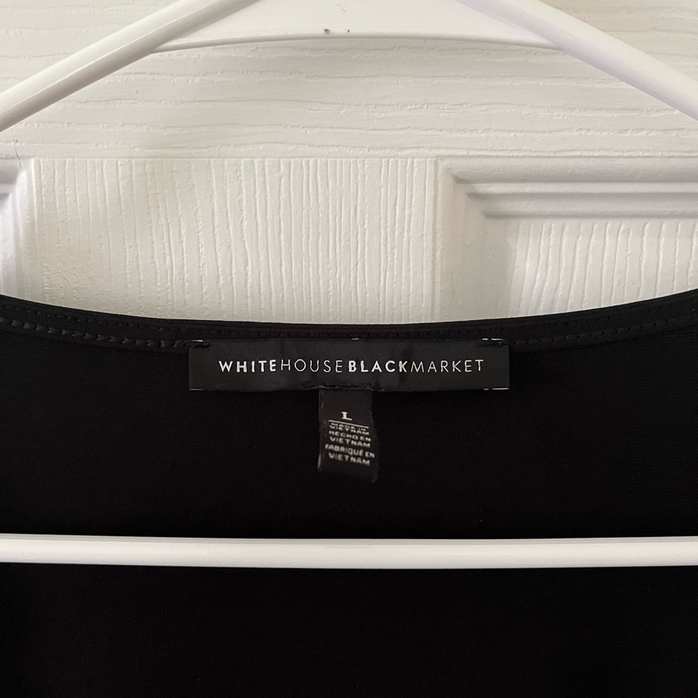 White House Black Market Black Floral Stripe Blouse - Picture 5 of 5